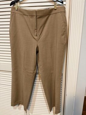 J.Crew Kate Italian Wool Lined Pants Tan Cropped Trouser Size 16